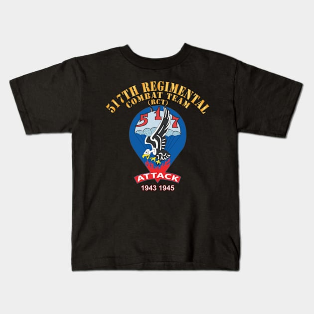 517th Parachute Regimental Combat Team - (RCT) - Attack - 1943 - 1945 X 300 Kids T-Shirt by twix123844